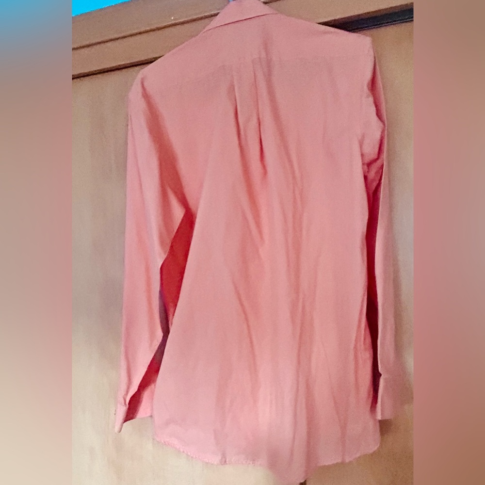 ADOLFO Men's Long-Sleeve Button-Up Dress Shirt in Coral Orange, Size: Large, EUC